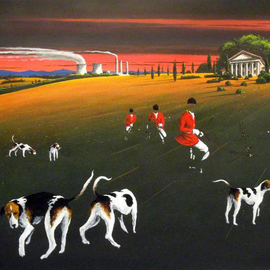 Down Wind Doric Dogs, oil on paper 41x56