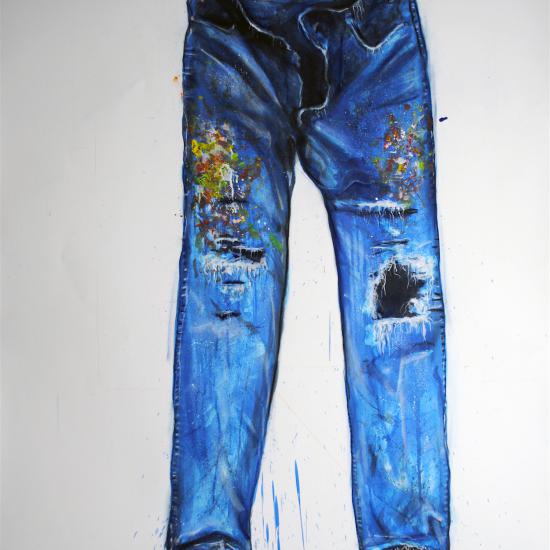 Painters Pants II, oil and dry pigment on paper 60x42