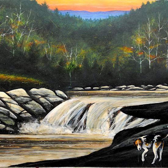 Rocks & Water III, oil on paper 35x51 