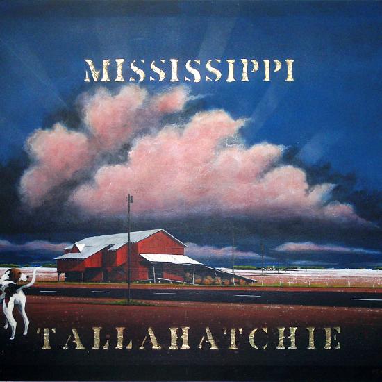 Tallahatchie Gin and Dog, polymer on canvas 36x40