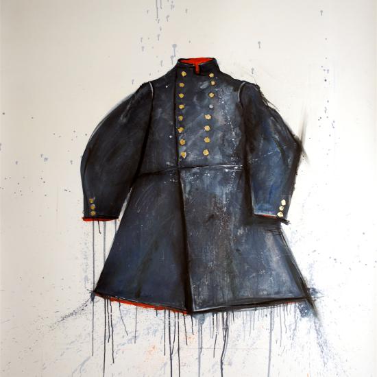 Union Blue, oil and dry pigment on paper 48x43 © 2014